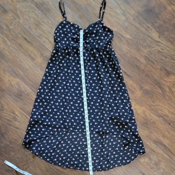 Forever 21 High Low Floral Black Roses Flower Dress Size Small - Picture 4 of 5